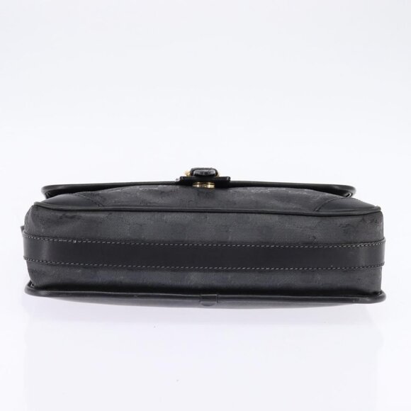 GUCCI GG Canvas Shoulder Bag Black Gold Auth - Picture 6 of 16